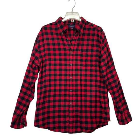 Croft & Barrow Plaid Button Down Shirt Women’s Large buffalo checked red black - Picture 1 of 6